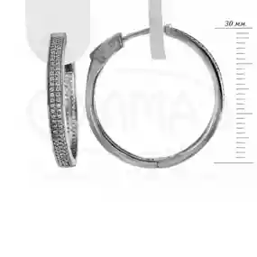 Сережки круглі з цирконом