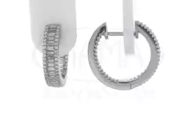 Срібні круглі сережки з цирконом