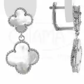 Сережки срібні 2 клевери