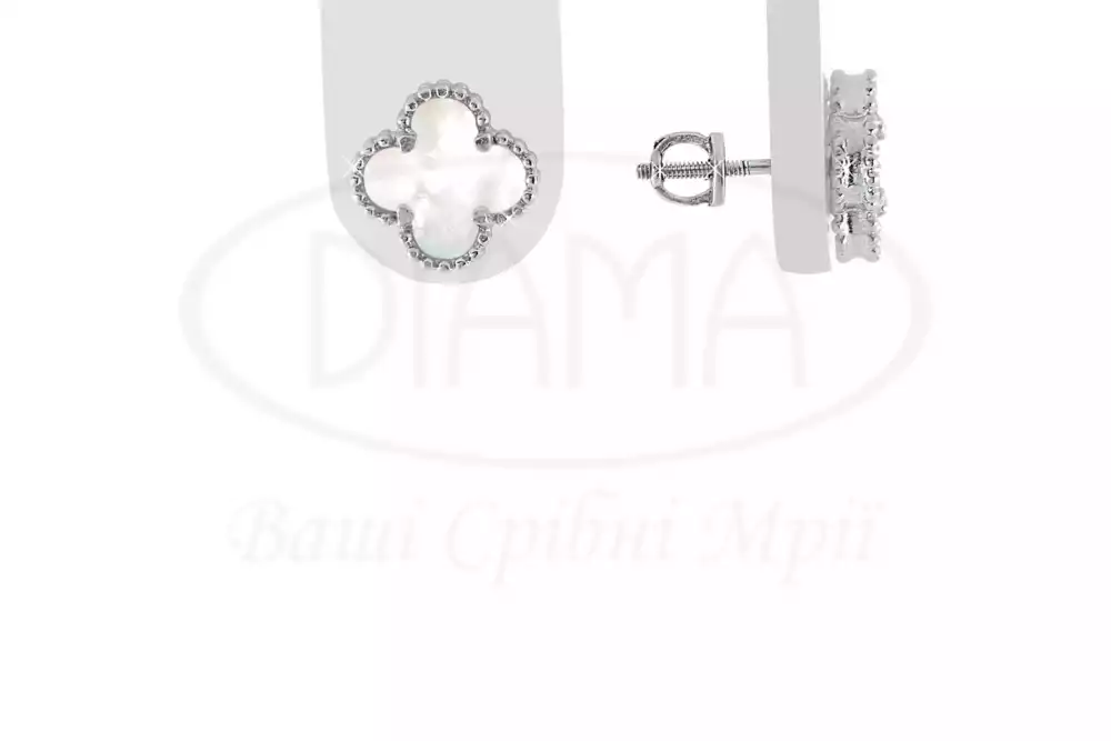 Сережки срібні "Клевер" фото 1