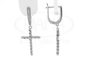 Срібні сережки "Хрест"