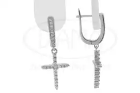 Срібні сережки "Хрест"