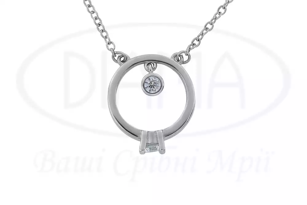 Срібне кольє "Каблучка" фото 2