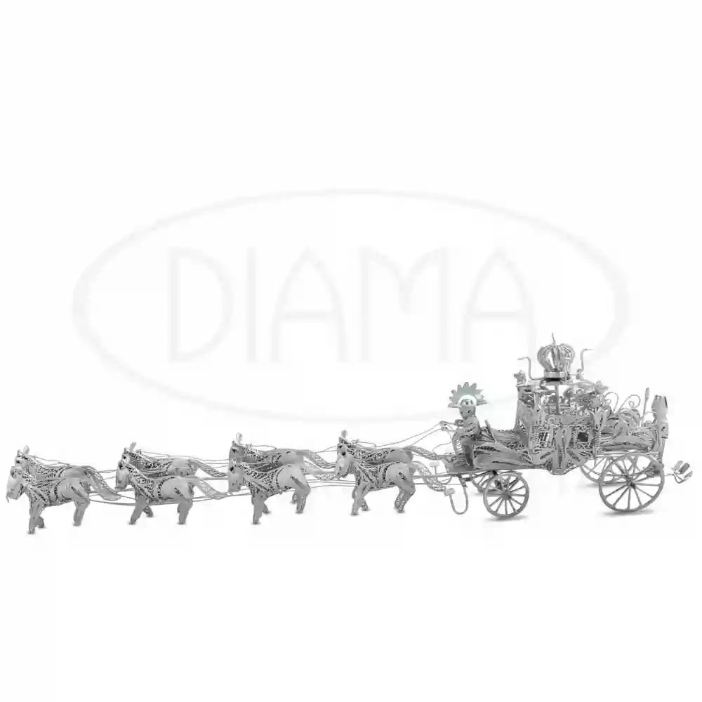 Срібна статуетка "Карета з кіньми" фото 1