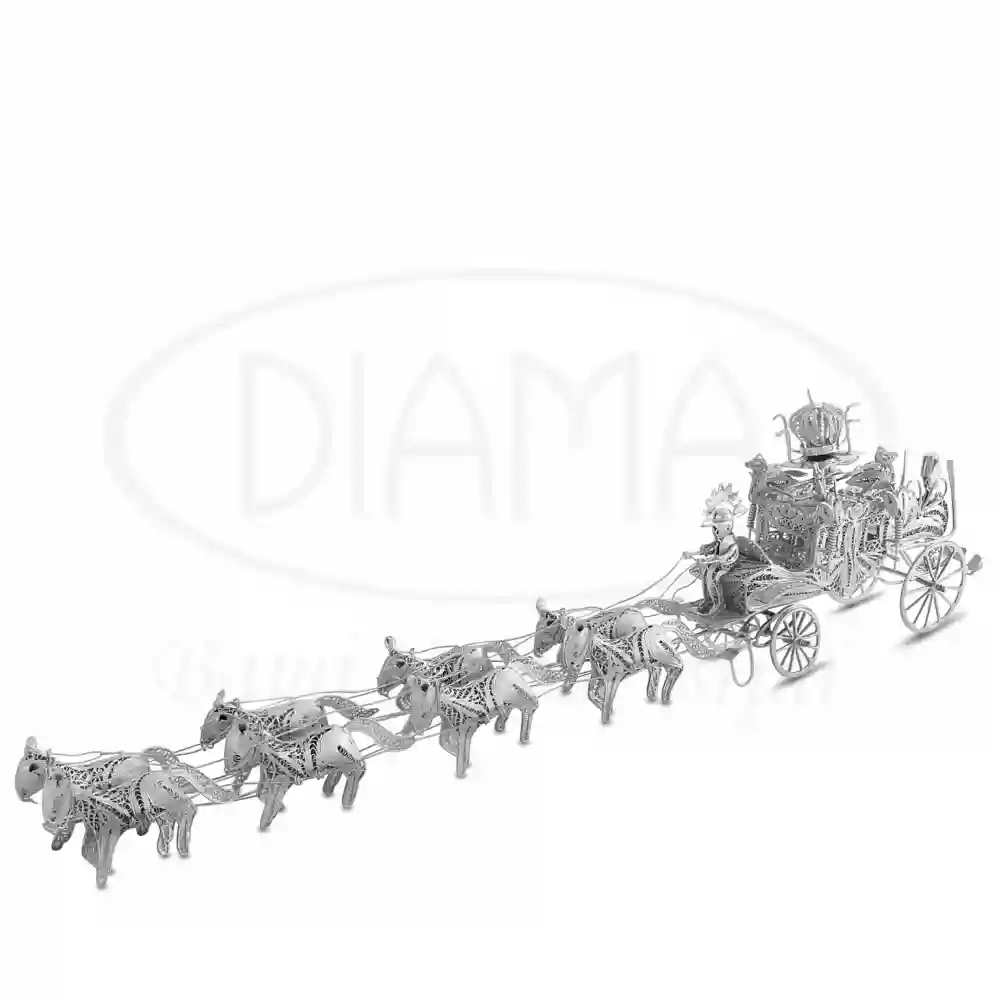 Срібна статуетка "Карета з кіньми" фото 2