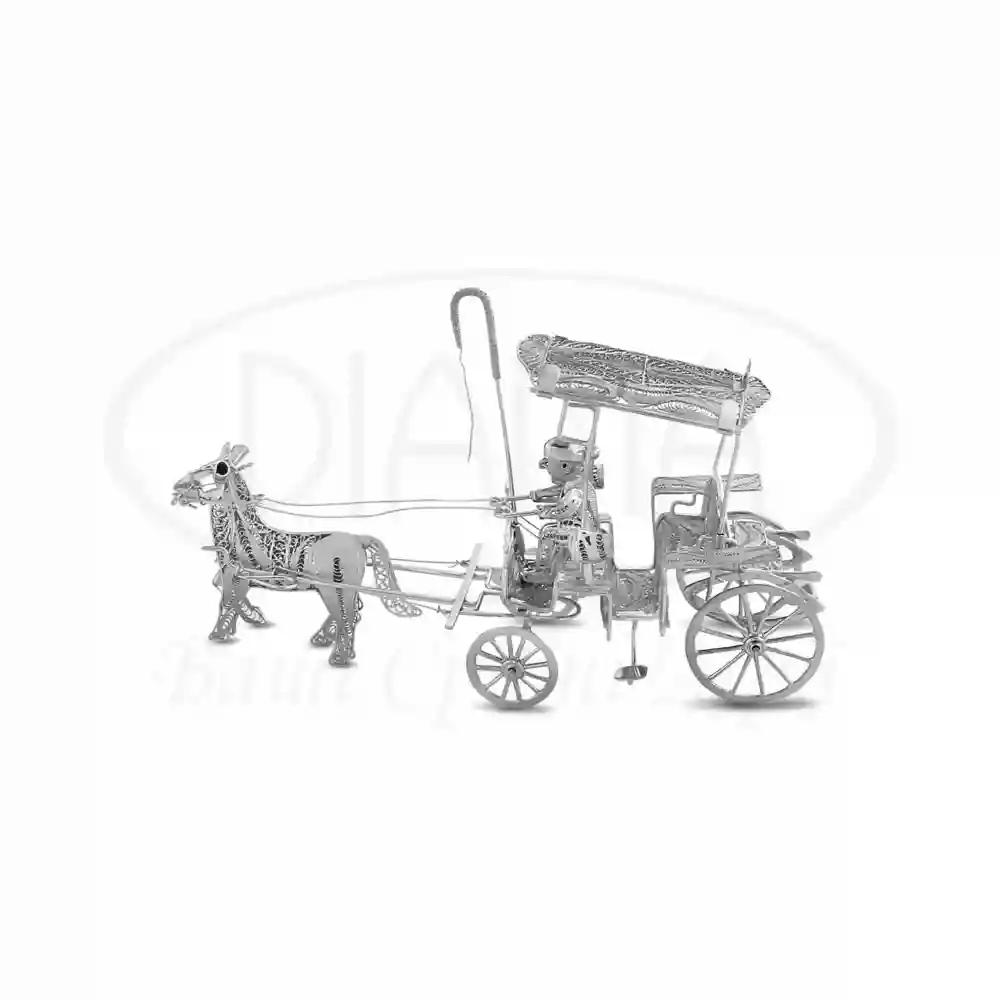 Срібна статуетка "Карета з конем" фото 1