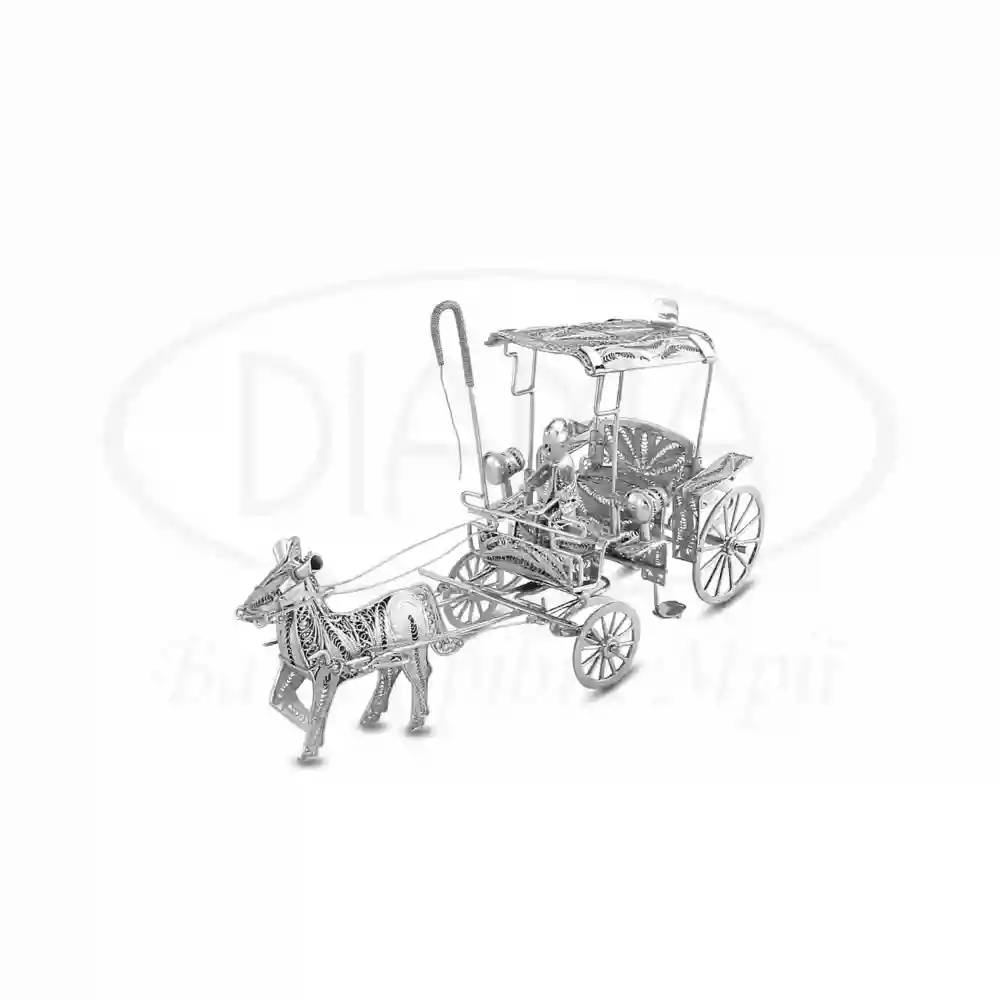 Срібна статуетка "Карета з конем" фото 2