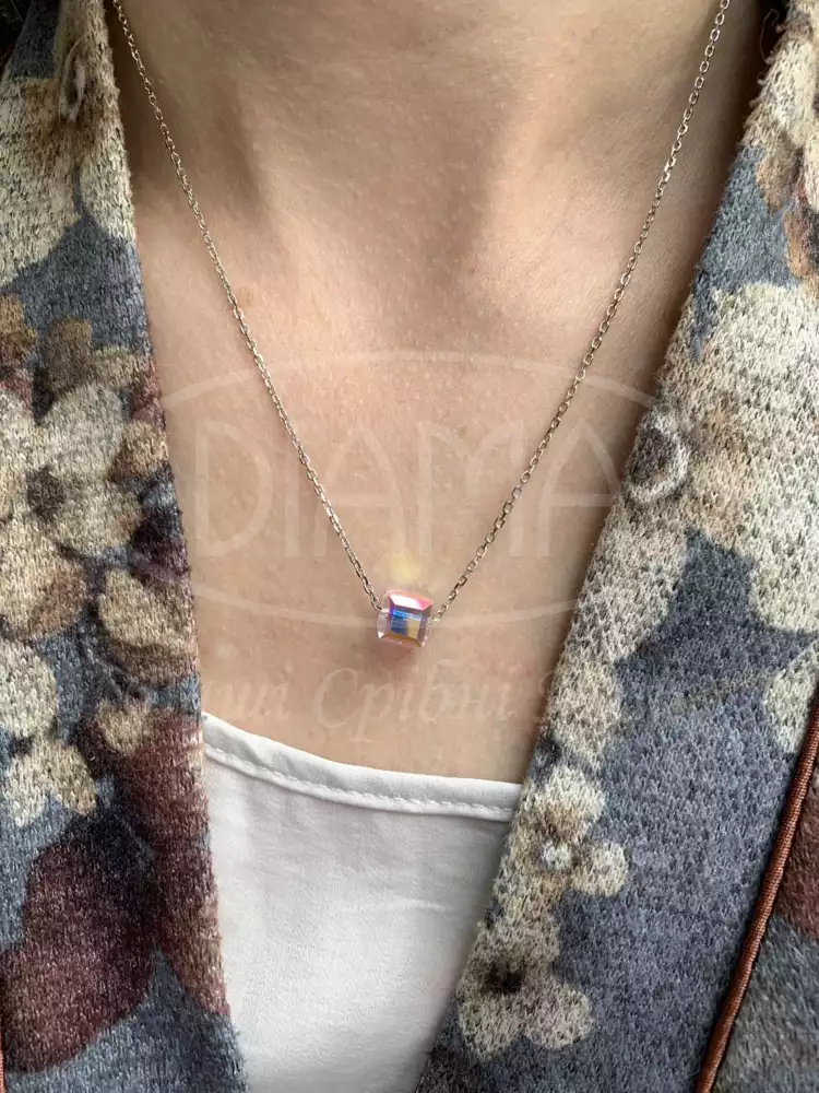 Срібне кольє "Куб" фото 2