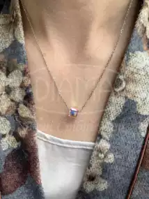 Срібне кольє "Куб"