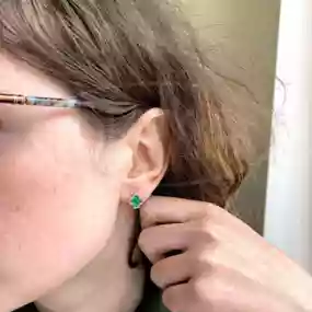 Сережки срібні з Малахітом