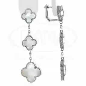 Сережки срібні з трьома клеверами