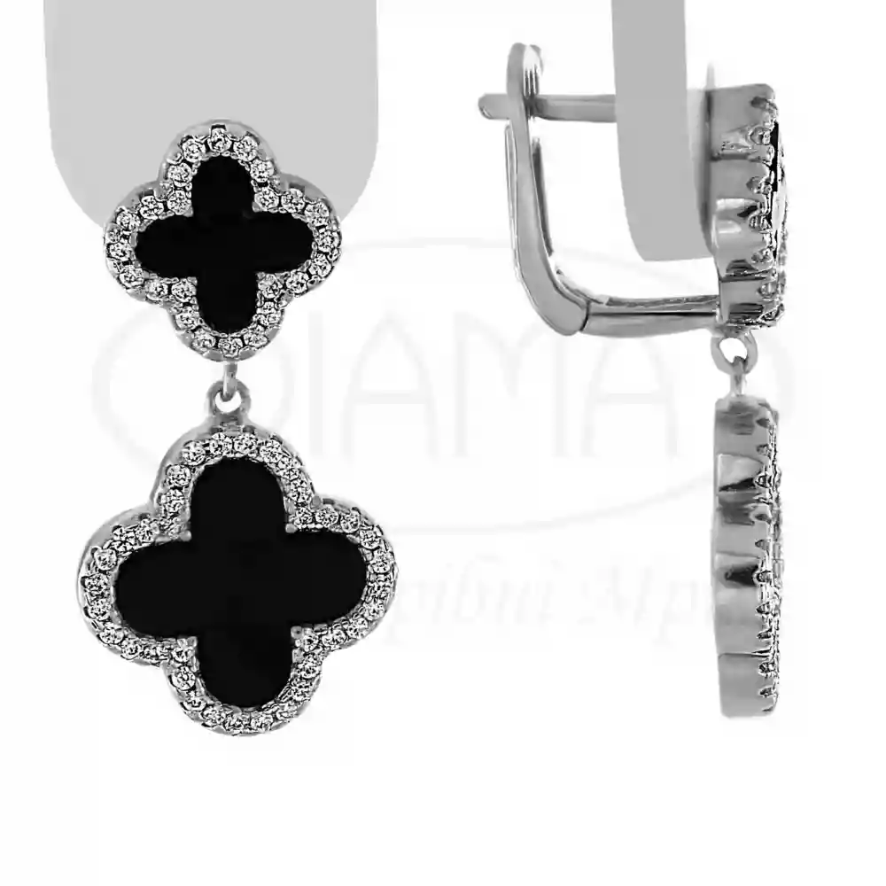 Сережки срібні з Оніксом фото 1