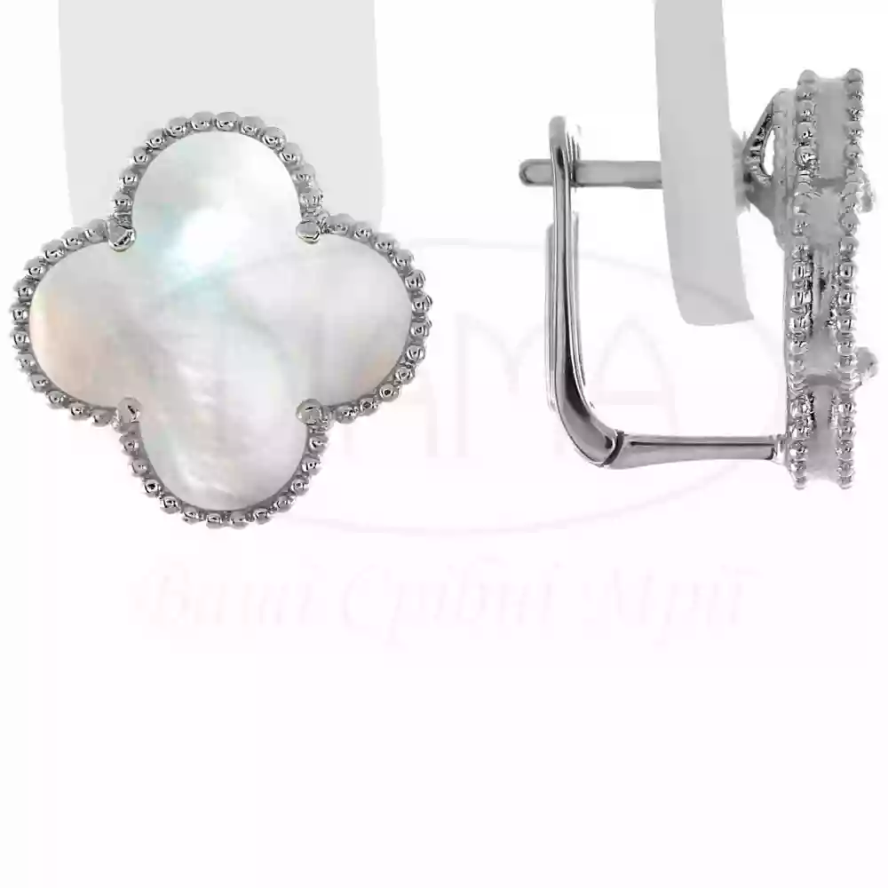 Срібні сережки з Перламутром фото 1