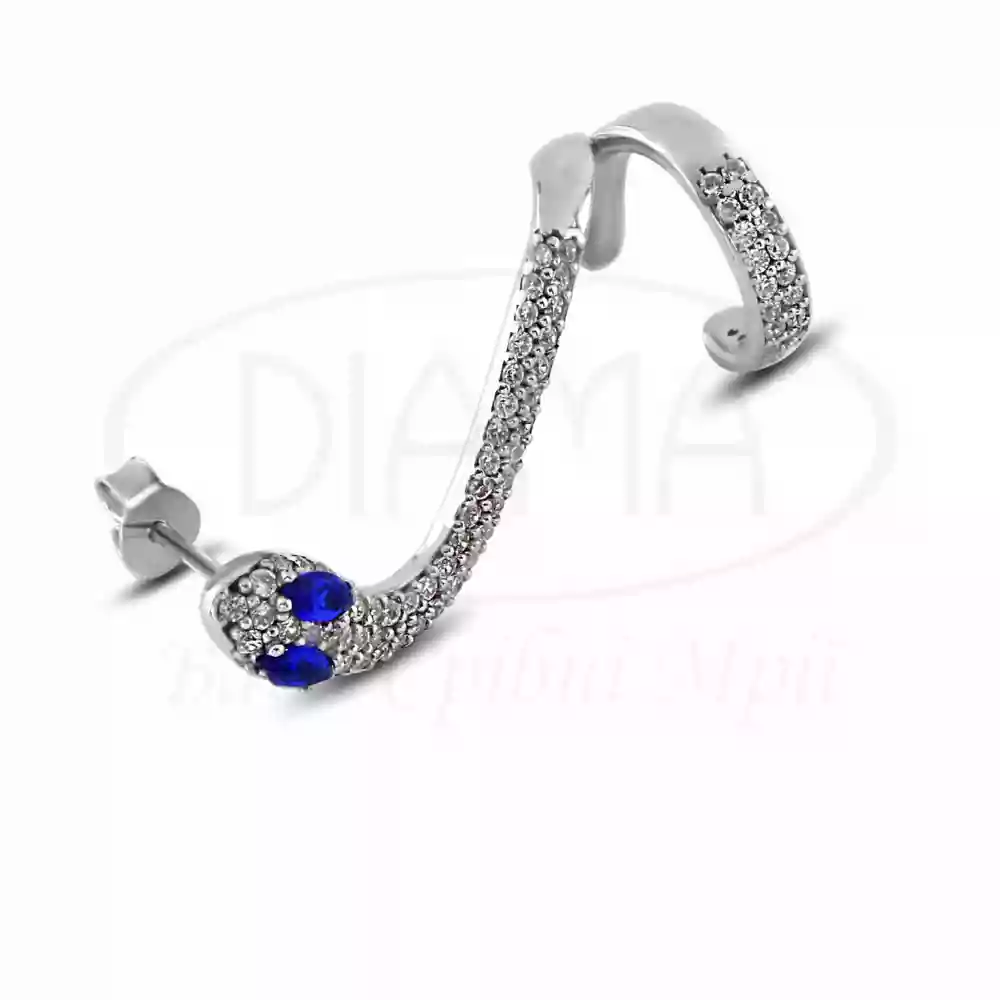 Срібна сережка Змія фото 3