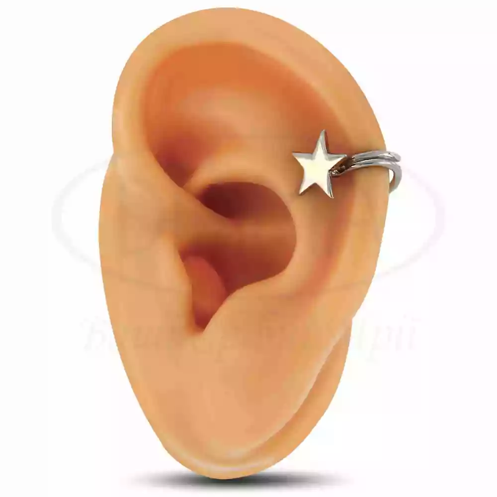 Срібна сережка Зірка фото 1