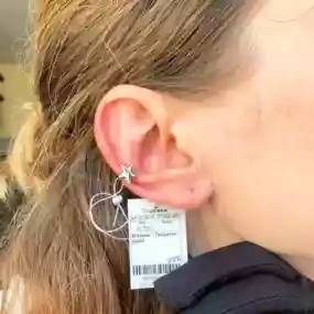 Срібна сережка Зірка