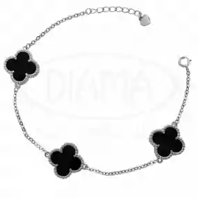 Браслет срібний з оніксом