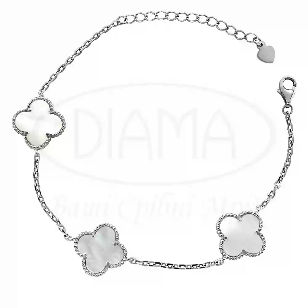 Браслет срібний з білим перламутром фото 1