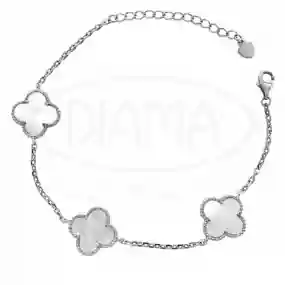 Браслет срібний з білим перламутром