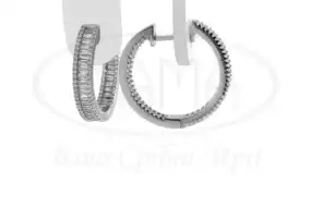 Срібні круглі сережки з цирконом