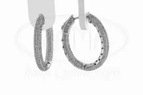 Срібні овальні сережки з цирконом