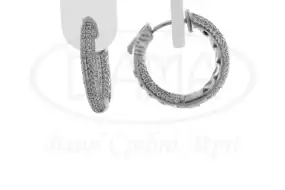 Срібні круглі сережки з цирконом