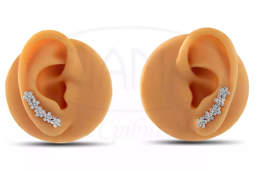 Срібні сережки з Цирконом фото 1