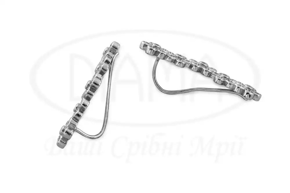 Срібні сережки з Цирконом фото 2