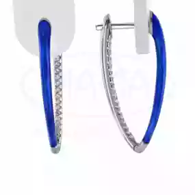 Срібні сережки з емаллю