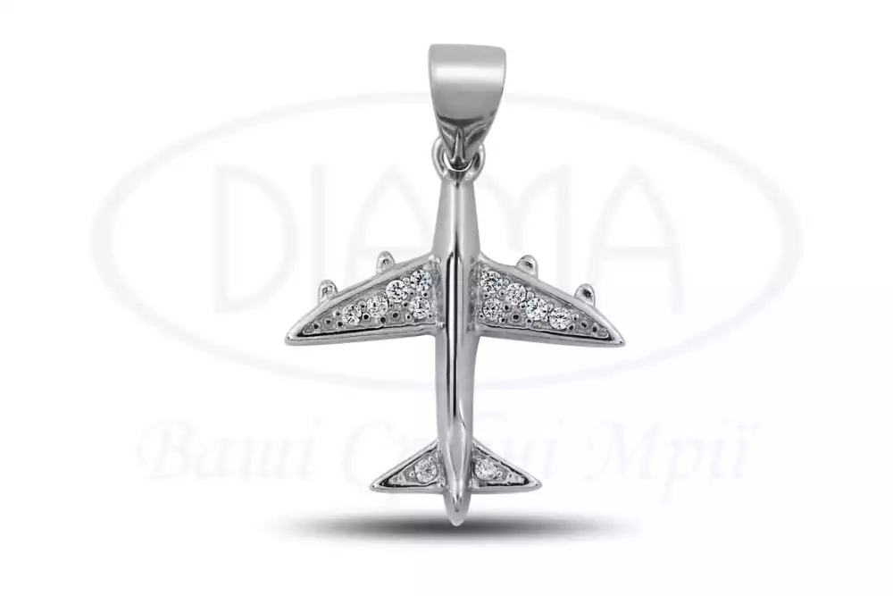 Підвіска срібна "Літак" фото 1
