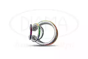 Сережка срібна кольорова