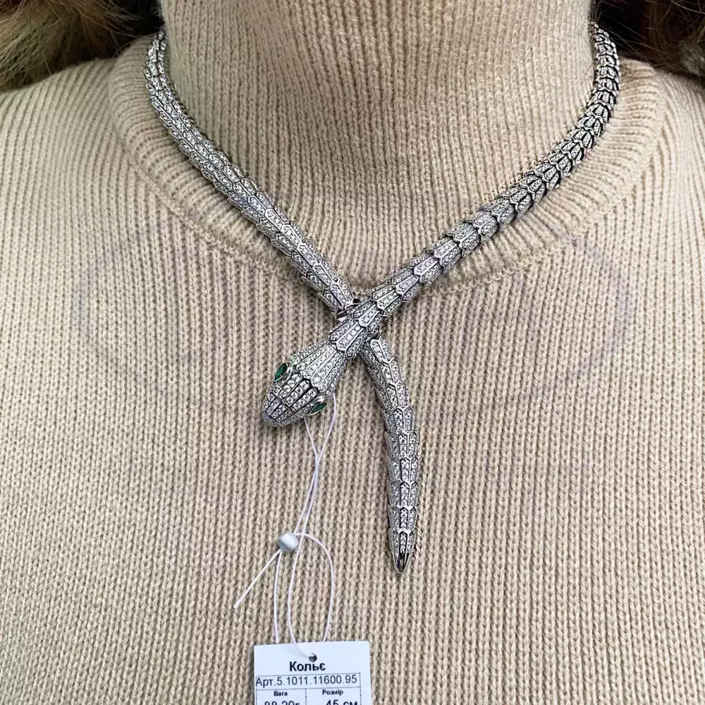 Кольє срібне "Змія" фото 2