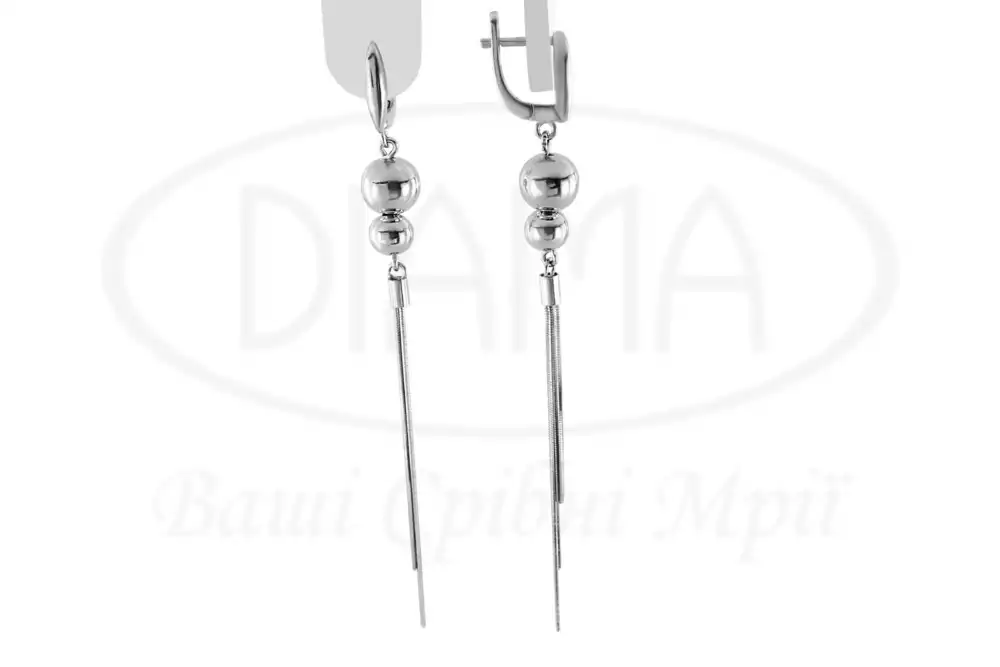 Срібні сережки Кульки фото 1