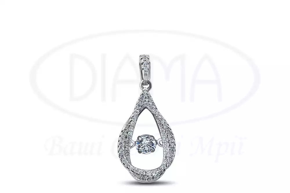 Підвіска срібна з цирконом фото 1