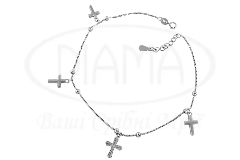 Срібний браслет на ногу фото 1