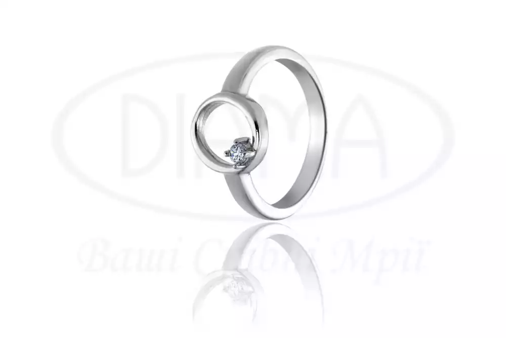 Срібна каблучка з цирконом фото 1