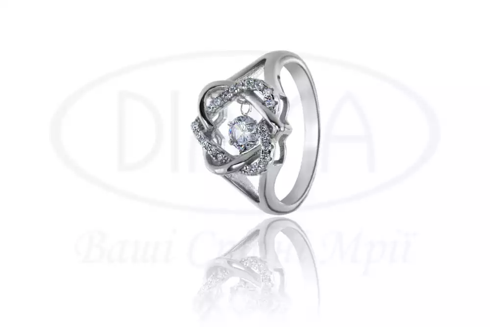 Срібна каблучка з цирконом фото 1