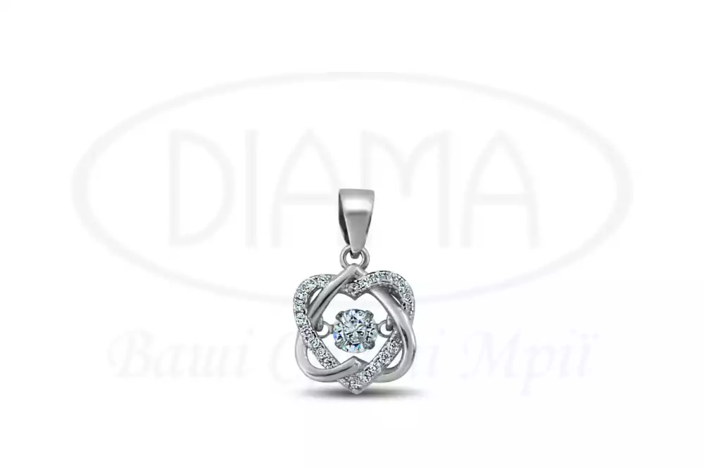 Срібна підвіска з цирконом фото 1