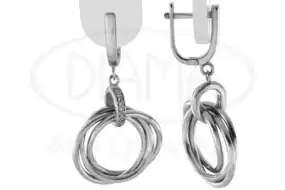 Срібні сережки з цирконом