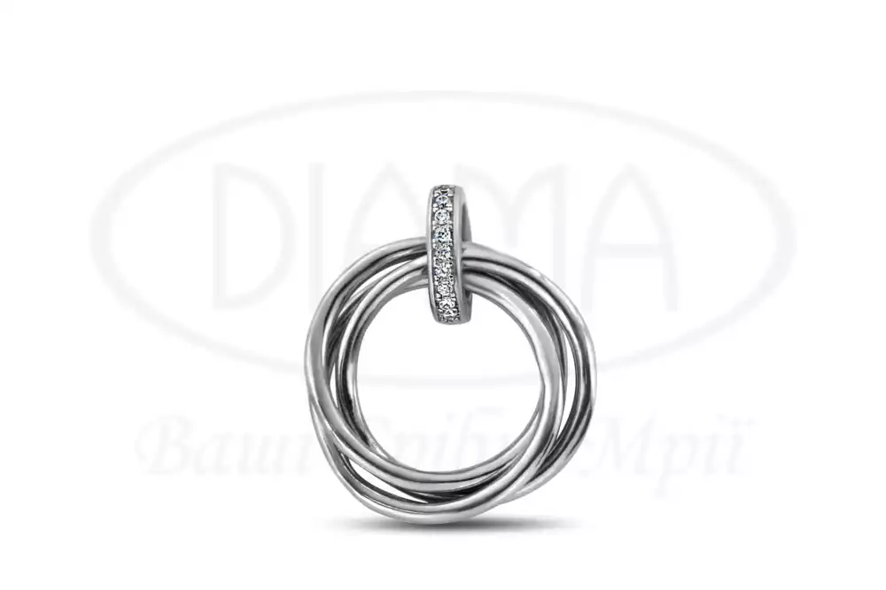 Срібна підвіска з цирконом фото 1