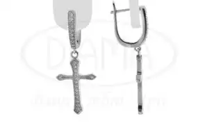 Срібні сережки "Хрест"