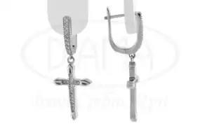 Срібні сережки "Хрест"