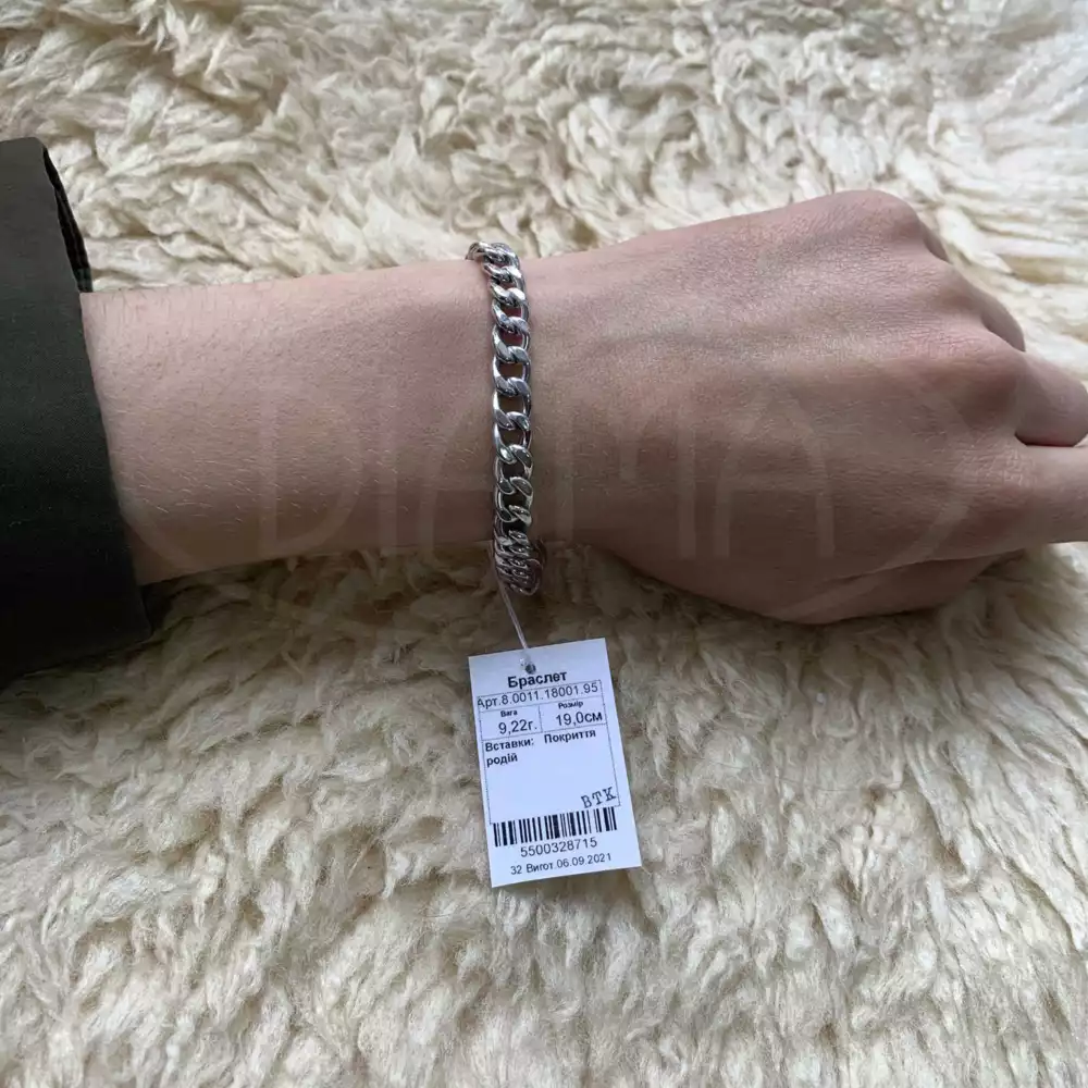 Браслет срібний "Пустотілий" фото 2