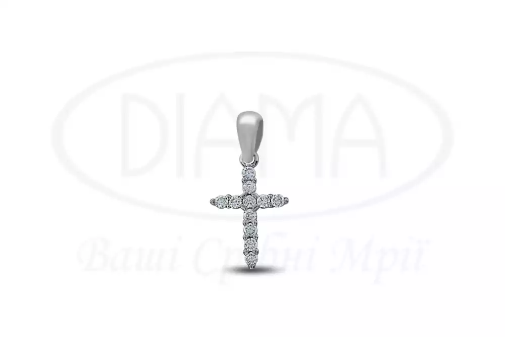 Срібний хрестик з Цирконом фото 1