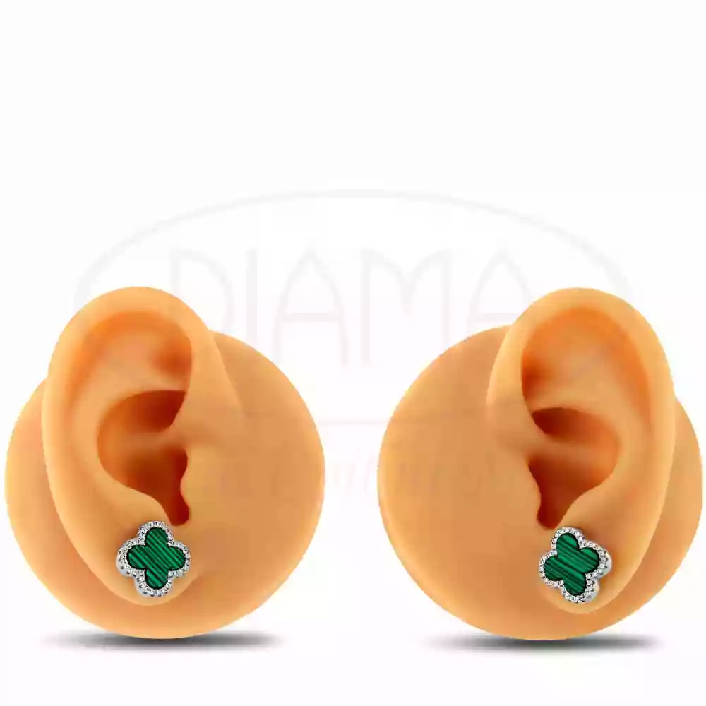 Срібні сережки пусети з Малахітом фото 2