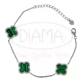 Браслет срібний з Малахітом