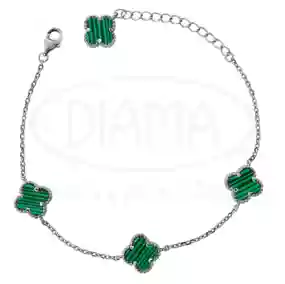 Браслет срібний з Малахітом