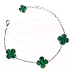 Браслет срібний з Малахітом