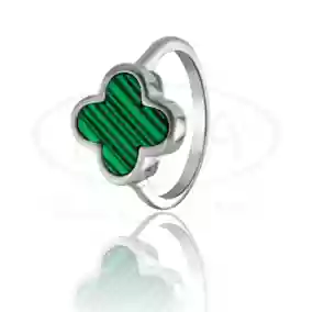 Каблучка срібна з Малахітом