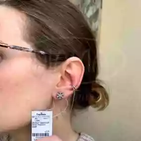 Сережка срібна "Сніжинка"